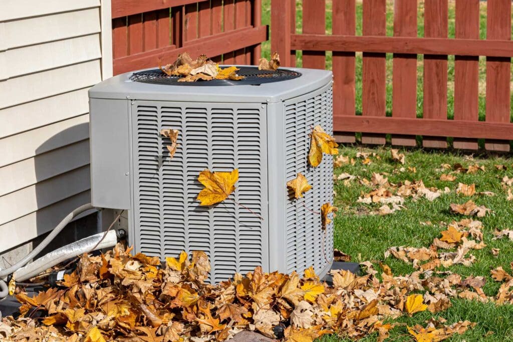 leaves-around-hvac-system